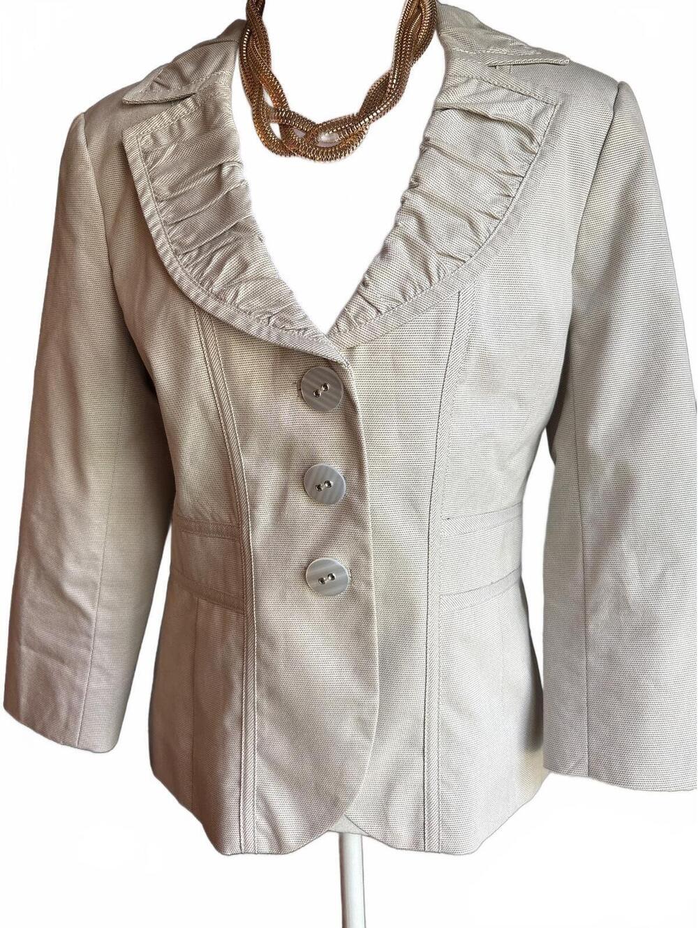 WHBM Ruffle Collar Jacket 8 - Picture 2 of 9